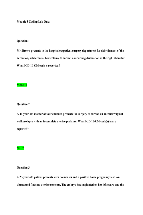 HIT 205 Module 5 Coding Lab Quiz